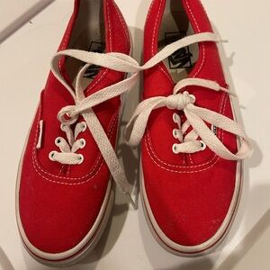 Vans Red Kids Sneakers with White Laces